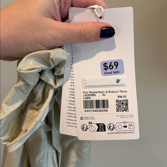 NWT Lululemon Wundermost Square-Neck Long-Sleeve Bodysuit Shine Bone - Picture 12 of 12
